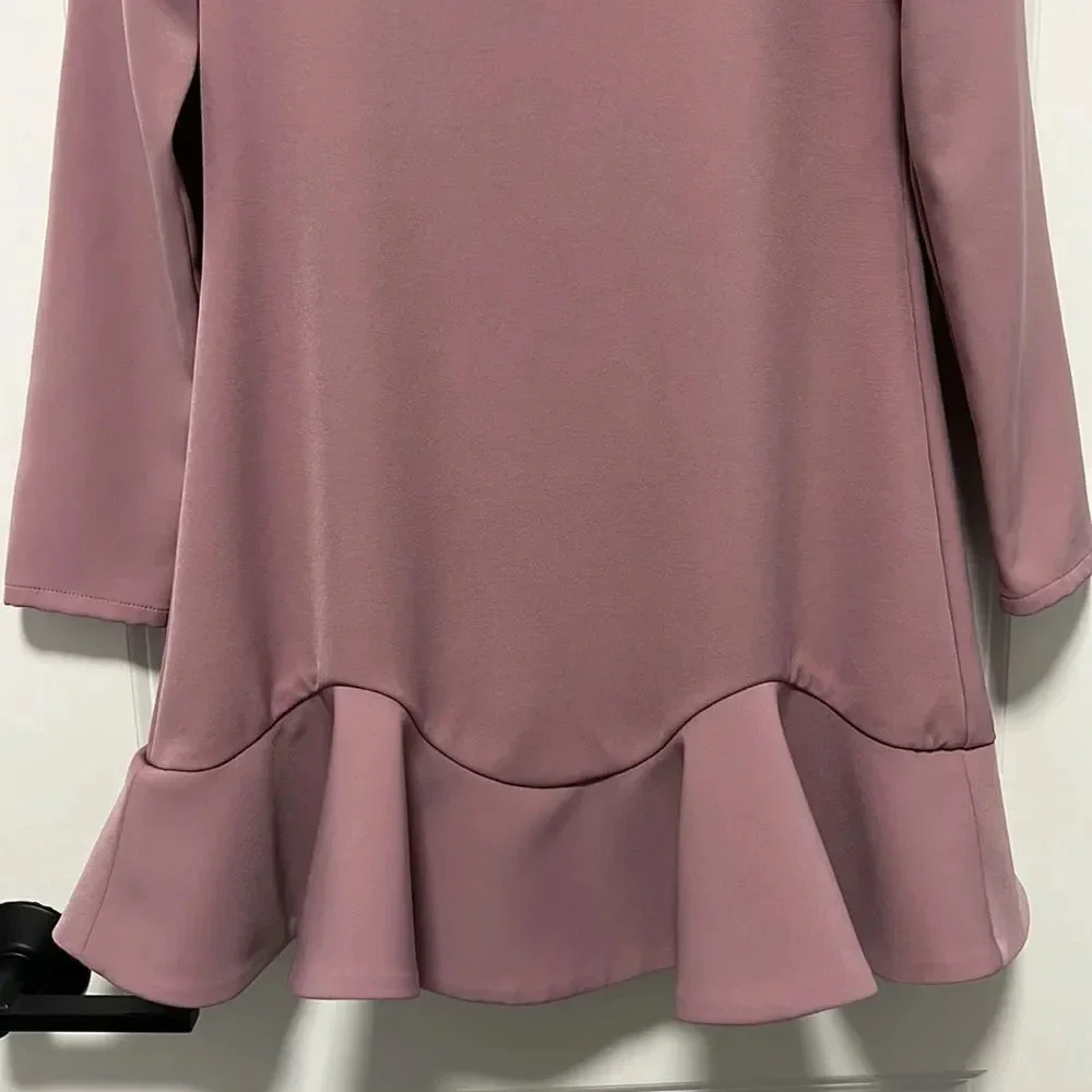 Gianni Bini Girls blush pink dress long sleeves flutter bottom size Small - Picture 3 of 7